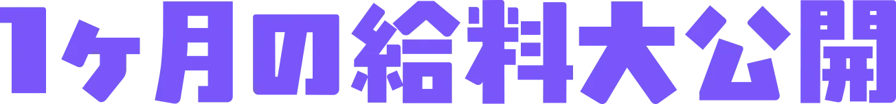 1ヶ月の給料大公開